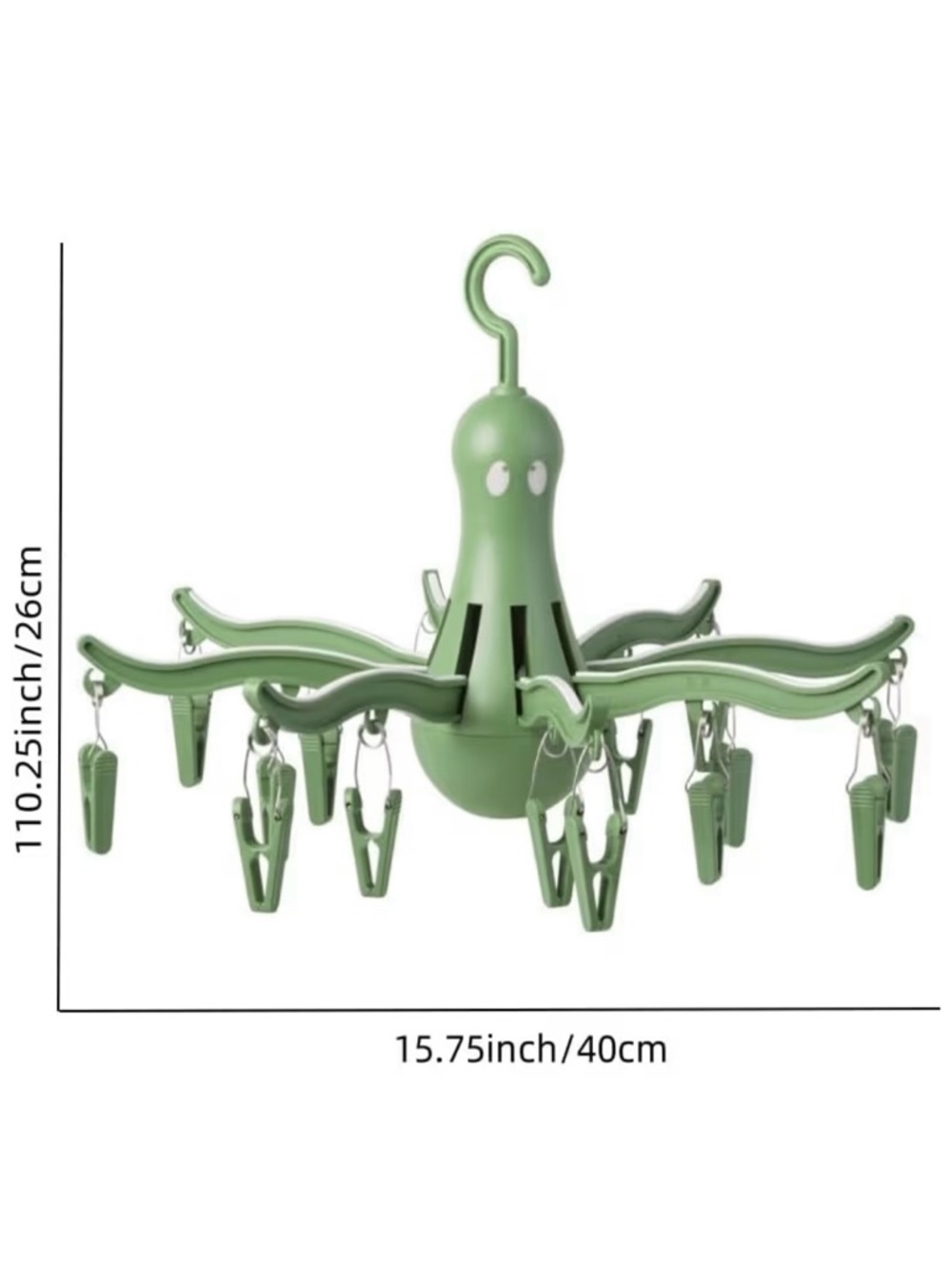 Pressa Olive Green Octopus Hanging Multi-Clip Drying Rack - Picture 3 of 6